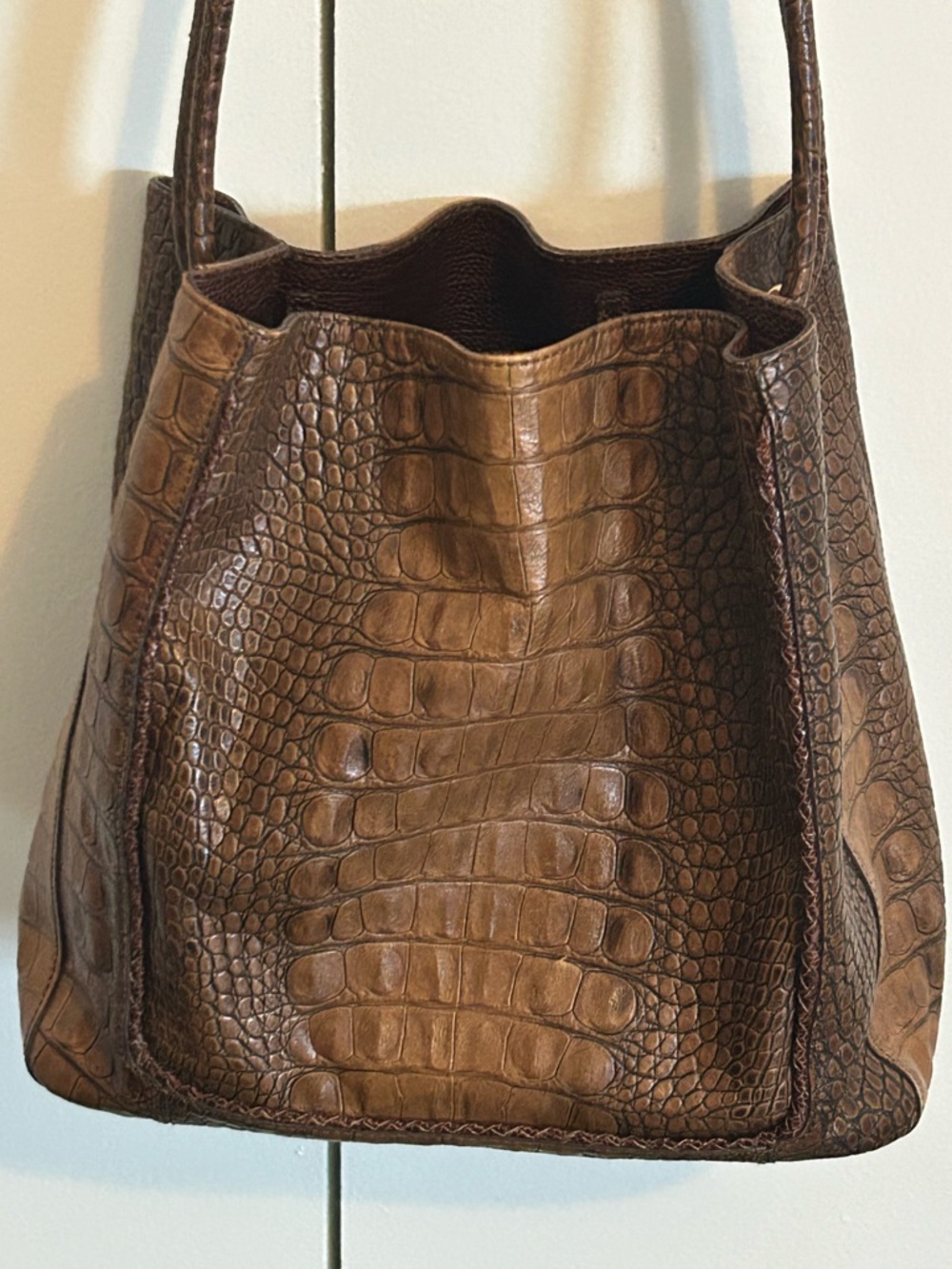 Brahmin Vintage Croc-Embossed Mojito Chocolate Harbor - Picture 16 of 17